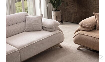 Medusa Home Mobilya - Anza Krem Üçlü Koltuk