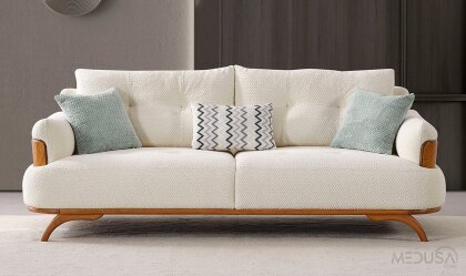 Medusa Home - Arin Beyaz Üçlü Koltuk Medusa Home - Arin Beyaz Üçlü Koltuk