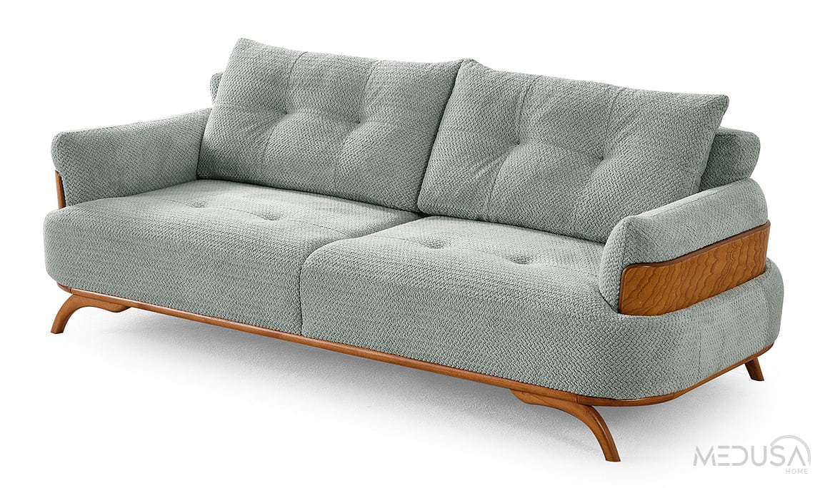 Medusa Home Mobilya - Arin Mint Yeşili Üçlü Koltuk