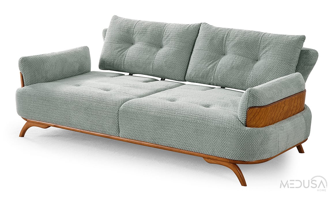 Medusa Home Mobilya - Arin Mint Yeşili Üçlü Koltuk