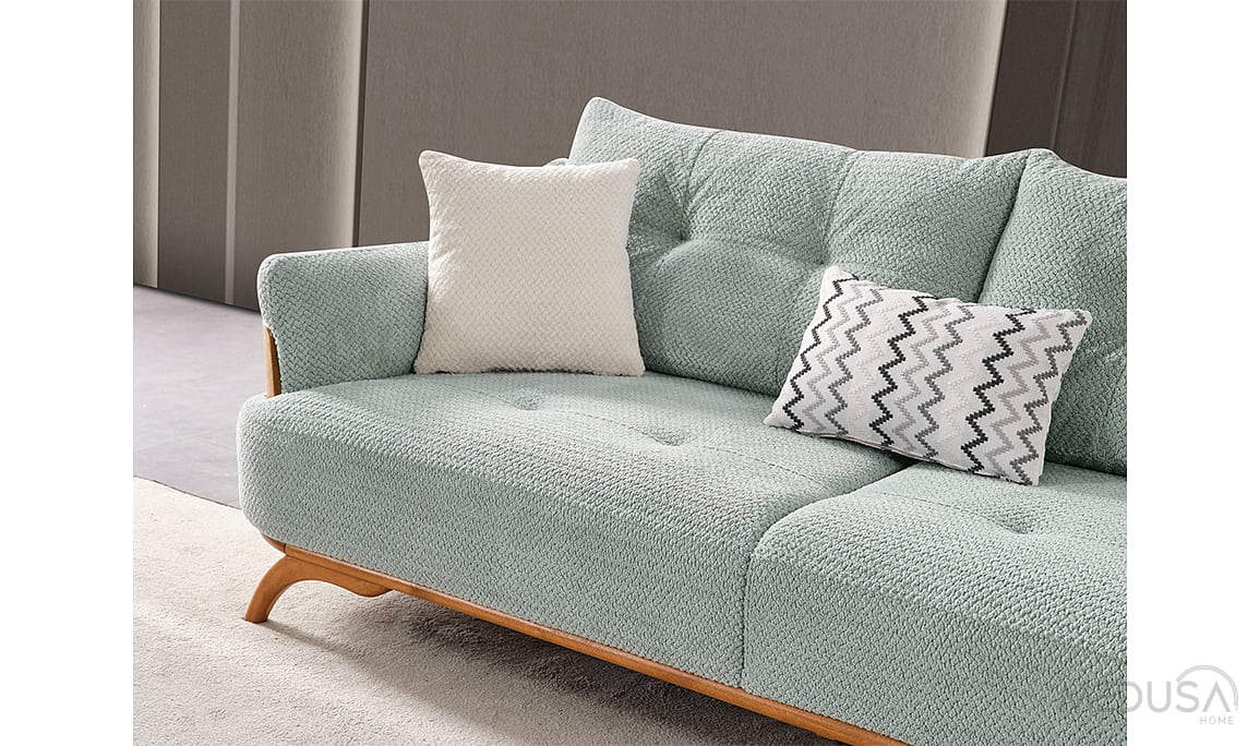 Medusa Home Mobilya - Arin Mint Yeşili Üçlü Koltuk
