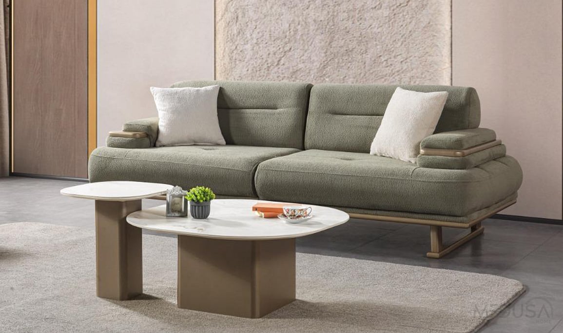 Medusa Home Mobilya - Armeda Yeşil Üçlü Koltuk