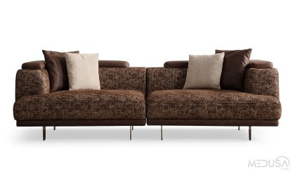 Medusa Home Mobilya - Arte Kahve Üçlü Koltuk