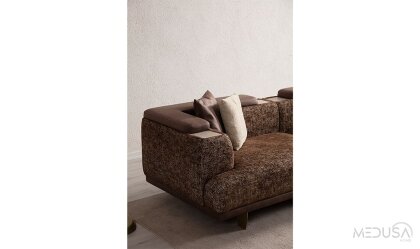Medusa Home Mobilya - Arte Kahve Üçlü Koltuk
