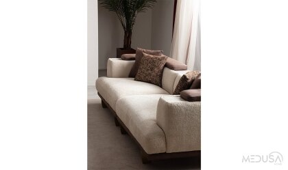 Medusa Home Mobilya - Arte Krem Üçlü Koltuk