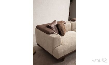 Medusa Home Mobilya - Arte Krem Üçlü Koltuk