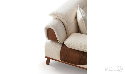 Medusa Home Mobilya - Artemis Krem Üçlü Koltuk