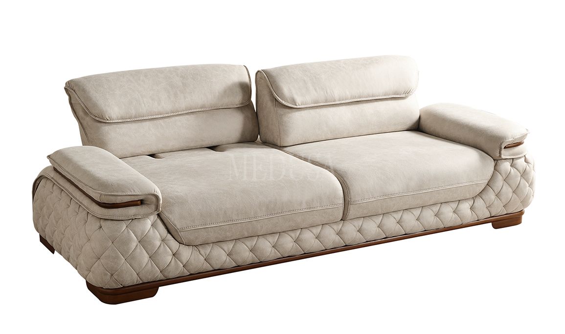 Medusa Home Mobilya - Artisan Beyaz Üçlü Koltuk