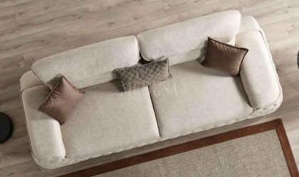 Medusa Home Mobilya - Artisan Beyaz Üçlü Koltuk
