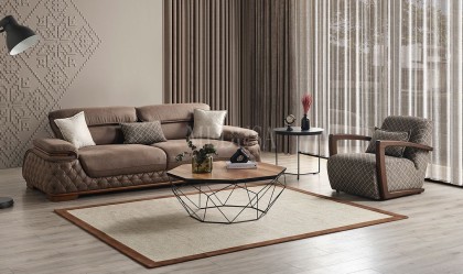 Medusa Home Mobilya - Artisan Ceviz Üçlü Koltuk