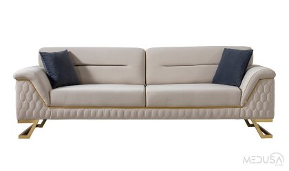 Medusa Home Mobilya - Artoo Bej Üçlü Koltuk