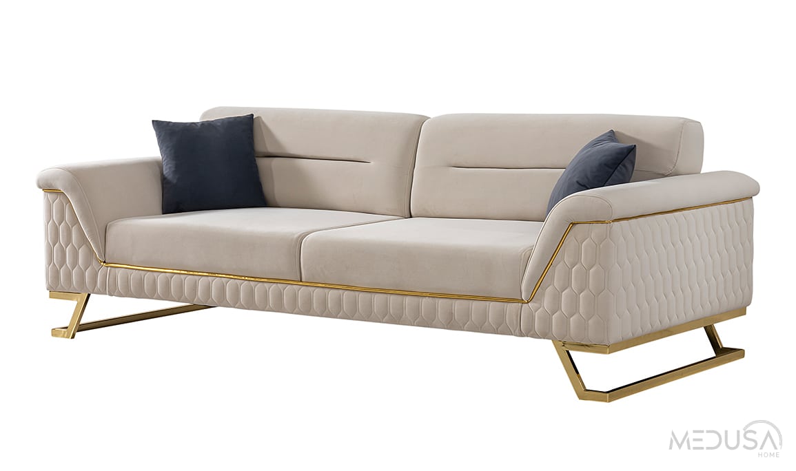 Medusa Home Mobilya - Artoo Bej Üçlü Koltuk