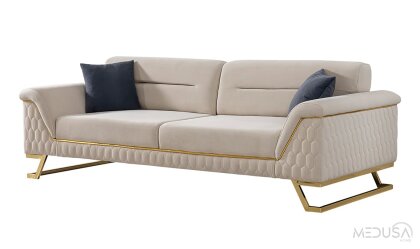 Medusa Home Mobilya - Artoo Bej Üçlü Koltuk