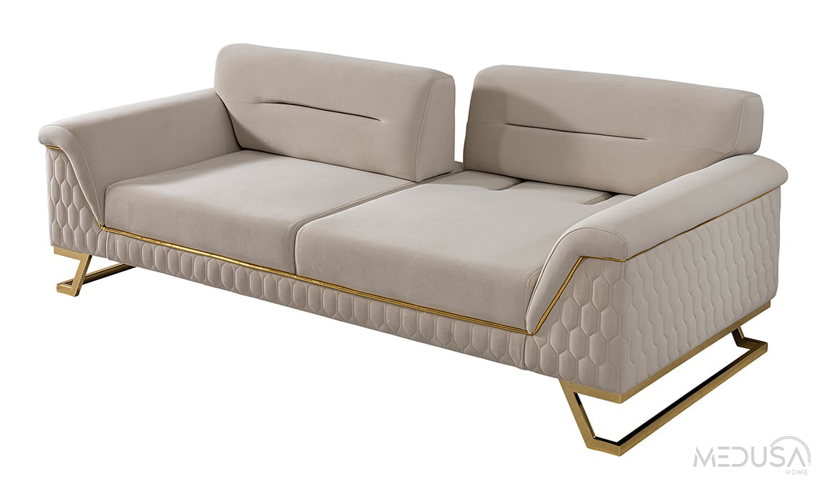 Medusa Home Mobilya - Artoo Bej Üçlü Koltuk