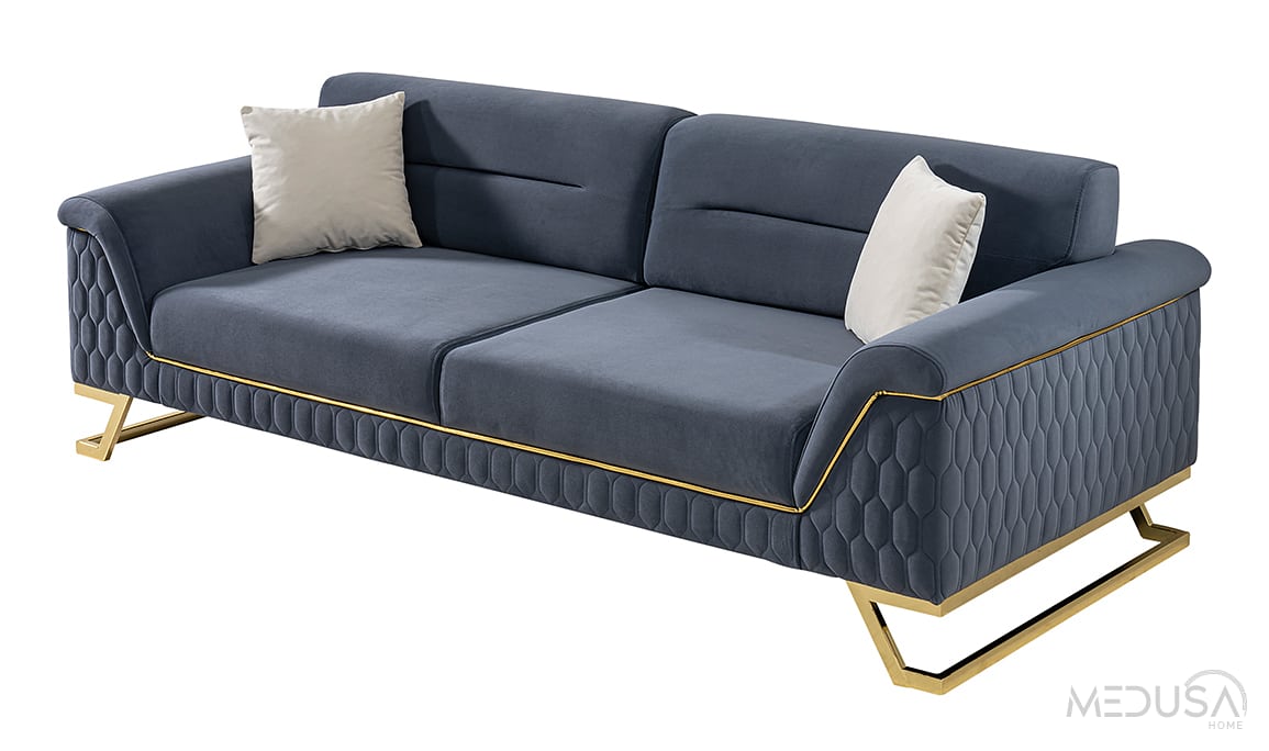 Medusa Home Mobilya - Artoo Füme Üçlü Koltuk