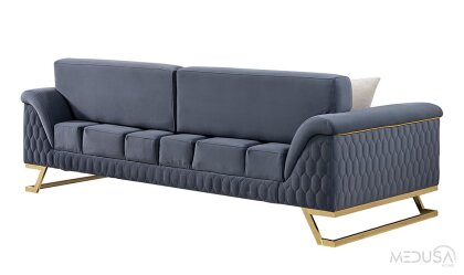 Medusa Home Mobilya - Artoo Füme Üçlü Koltuk
