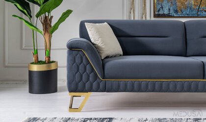 Medusa Home Mobilya - Artoo Füme Üçlü Koltuk