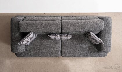 Medusa Home Mobilya - Aruna Antrasit Üçlü Koltuk