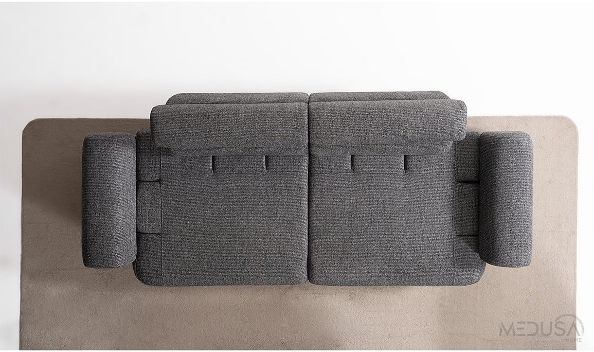 Medusa Home Mobilya - Aruna Antrasit Üçlü Koltuk