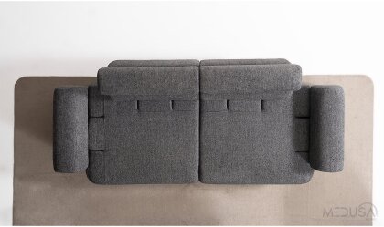 Medusa Home Mobilya - Aruna Antrasit Üçlü Koltuk