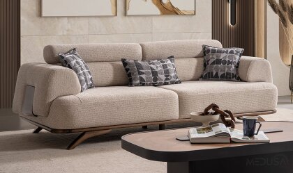 Medusa Home - Aruna Krem Üçlü Koltuk Medusa Home - Aruna Krem Üçlü Koltuk