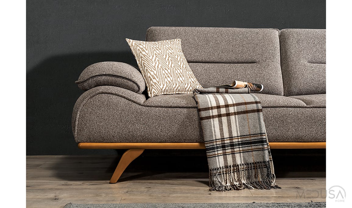 Medusa Home Mobilya - Arvos Antrasit Üçlü Koltuk