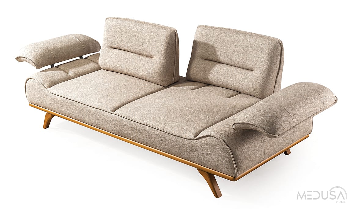 Medusa Home Mobilya - Arvos Krem Üçlü Koltuk