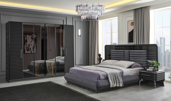 Medusa Home Mobilya - Asel Antrasit Düğün Paketi