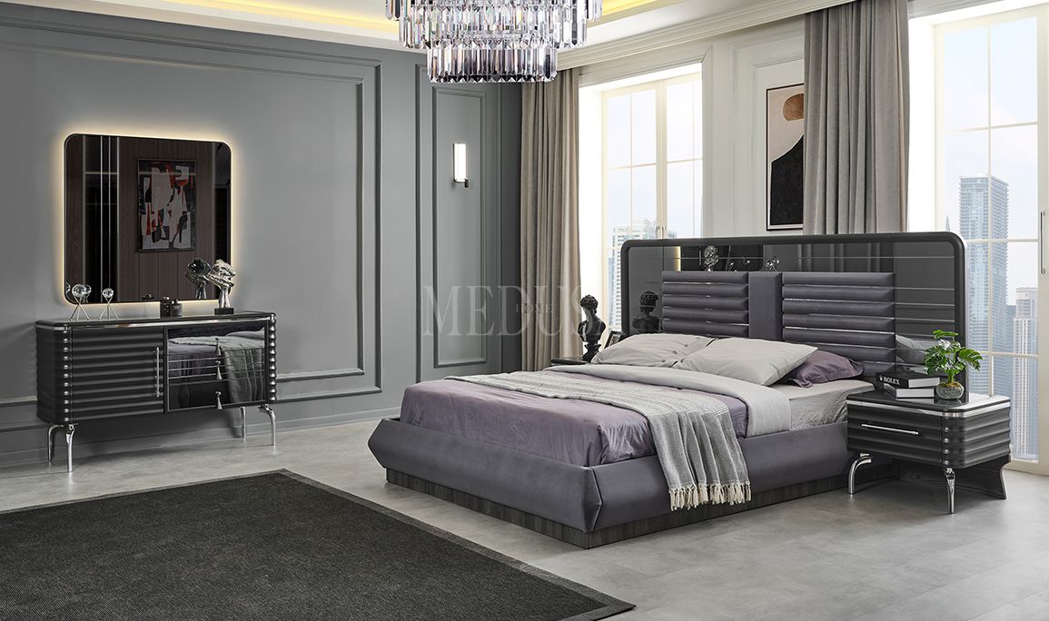 Medusa Home Mobilya - Asel Antrasit Yatak Odası