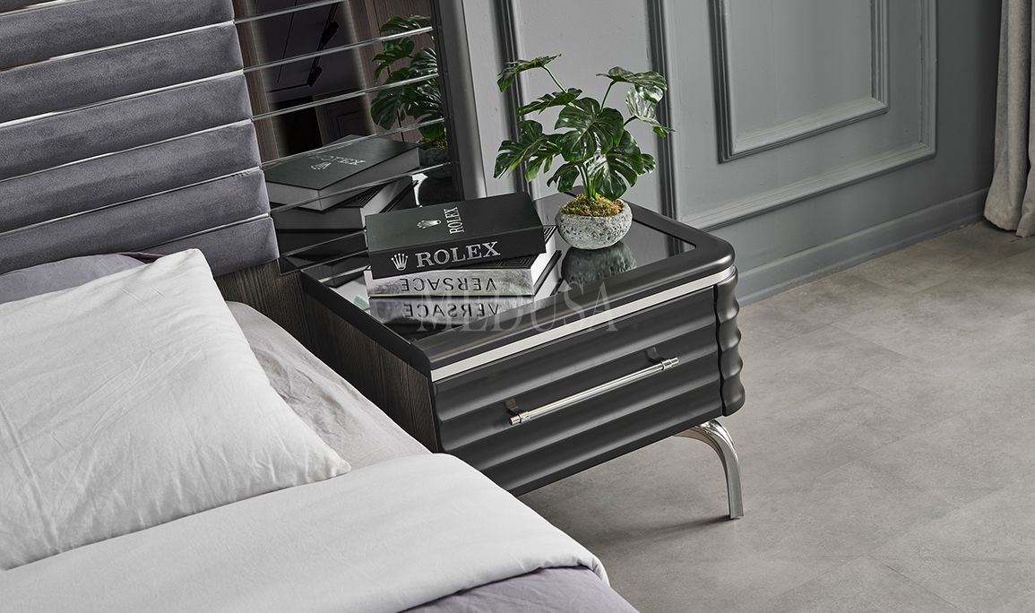 Medusa Home Mobilya - Asel Antrasit Yatak Odası