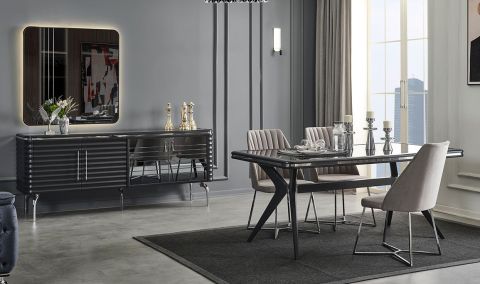 Medusa Home - Asel Antrasit Yemek Odası Medusa Home - Asel Antrasit Yemek Odası