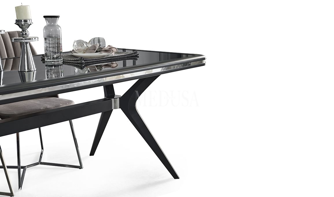 Medusa Home Mobilya - Asel Antrasit Yemek Odası