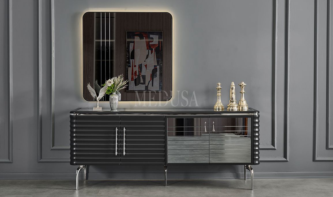 Medusa Home Mobilya - Asel Antrasit Yemek Odası