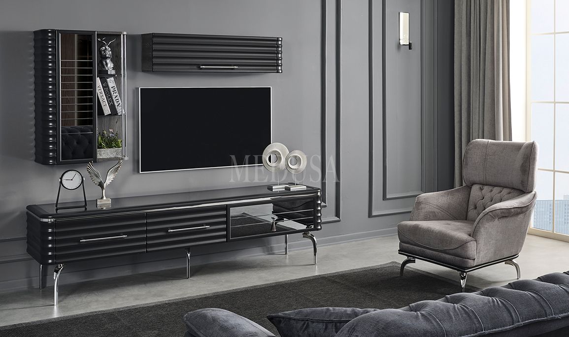 Medusa Home Mobilya - Asel Antrasit Yemek Odası