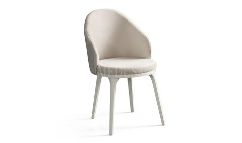 Medusa Home Mobilya - Asel Beyaz Sandalye Ahşap Ayaklı