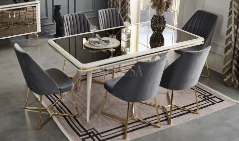 Medusa Home Mobilya - Asel Beyaz Yemek Odası