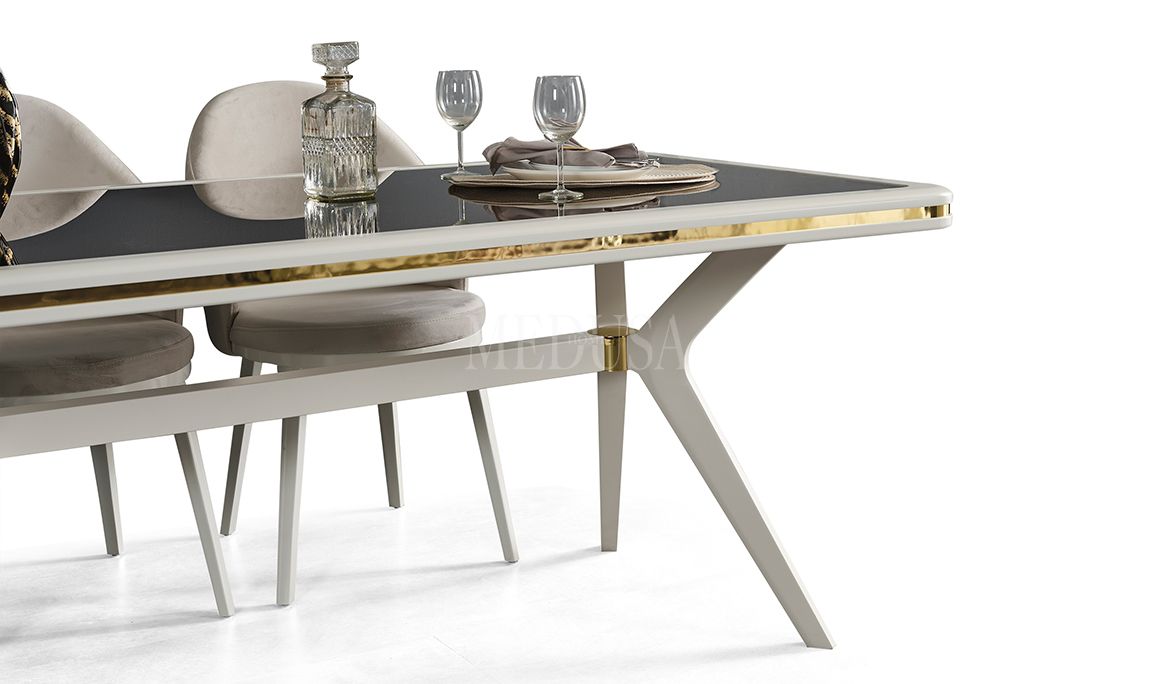 Medusa Home Mobilya - Asel Beyaz Yemek Odası