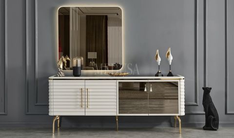 Medusa Home Mobilya - Asel Beyaz Yemek Odası