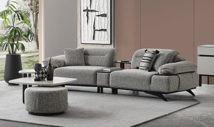 Medusa Home Mobilya - Ashley Ara Sehpalı Üçlü Koltuk