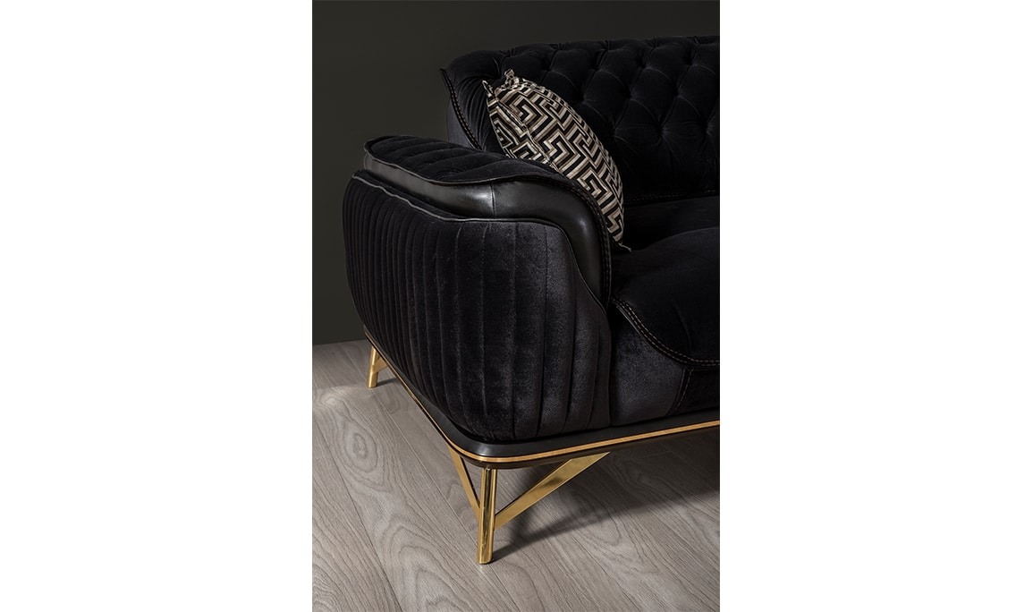 Medusa Home Mobilya - Asos Üçlü Koltuk Black