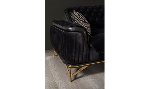 Medusa Home Mobilya - Asos Üçlü Koltuk Black