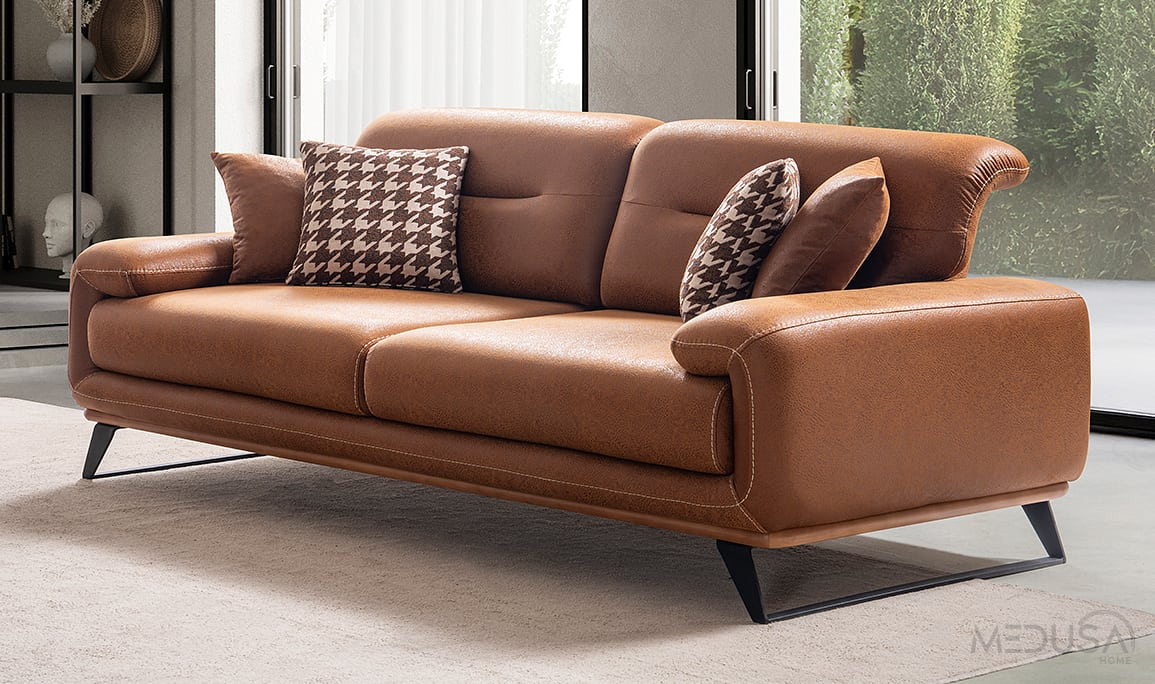 Medusa Home Mobilya - Aspendos Kahve Üçlü Koltuk Medusa Home Mobilya - Aspendos Kahve Üçlü Koltuk