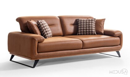 Medusa Home Mobilya - Aspendos Kahve Üçlü Koltuk