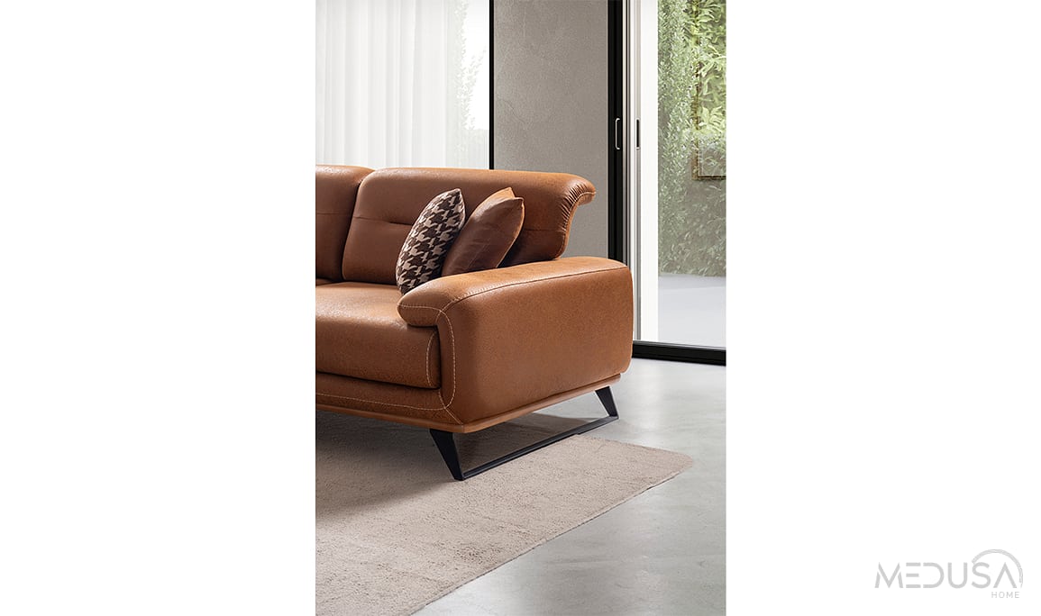 Medusa Home Mobilya - Aspendos Kahve Üçlü Koltuk