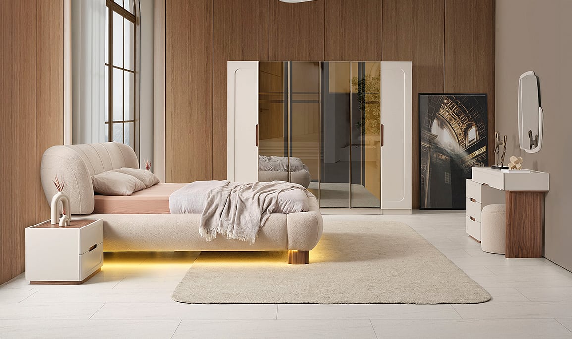 Medusa Home Mobilya - Aspera Ceviz Yatak Odası