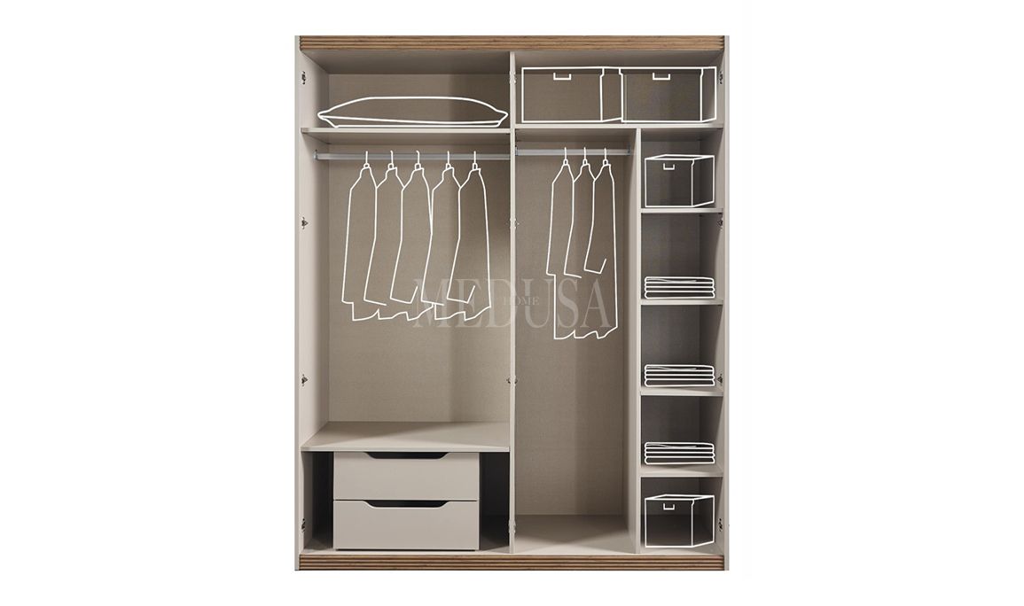 Medusa Home Mobilya - Assos 6 Kapılı Gardırop (Aynalı)