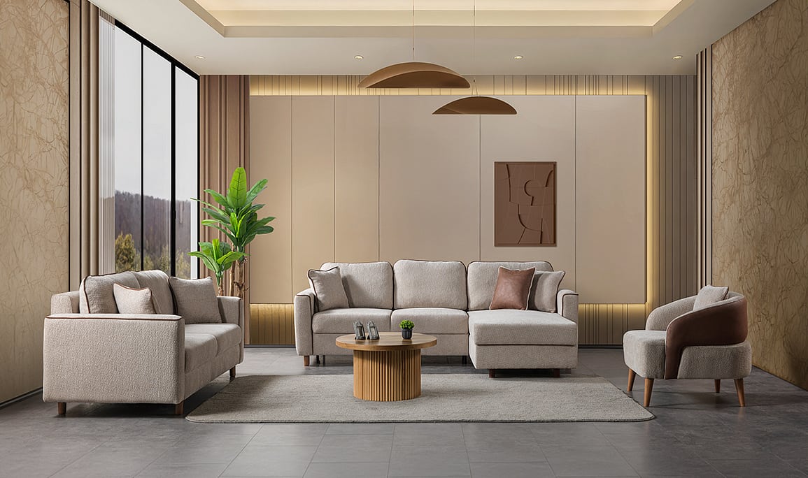 Medusa Home Mobilya - Aster Koltuk Takımı Köşe+3+1