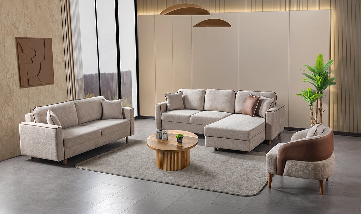 Medusa Home Mobilya - Aster Koltuk Takımı Köşe+3+1