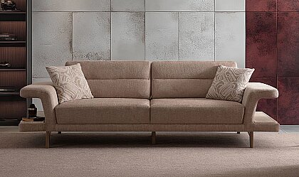 Medusa Home Mobilya - Astrid Kahve Üçlü Koltuk