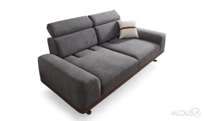 Medusa Home Mobilya - Asya Antrasit Üçlü Koltuk